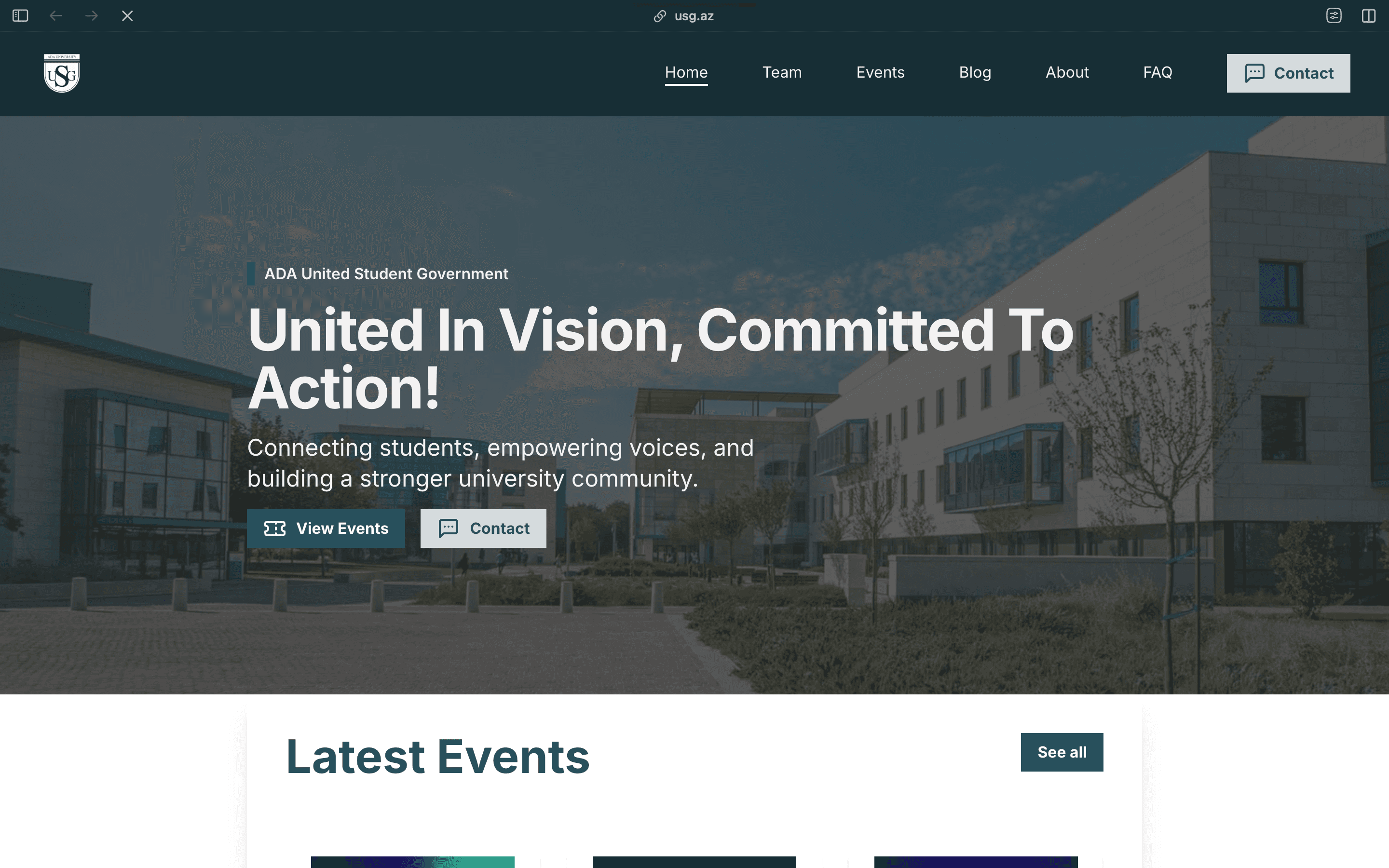 USG Website preview